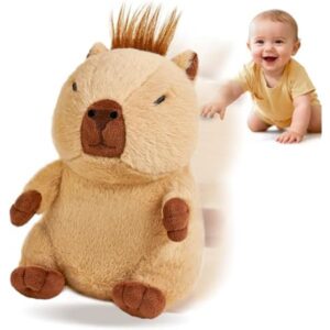 Interactive Capybara Plush Toy for Toddler Kids Babies 6+ Months Birthday Gift, Musical Crawling Toy & Recording Function, Capybara Plush Baby Toy Gift for Children Boys Girls 1 2 3 4 5 6 Year Old