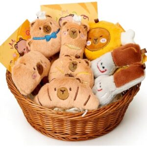 8 PCS Mini Capybara Plush Toy Set, Cute Capy Baking Plush Toys, Emotional Support Gifts, Capybara Party Favors Classroom Rewards, Thoughtful Birthday Christmas Gifts for Loved Ones