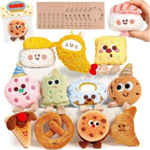 12 Pcs Food Plush Keychain Bulk Set, Cute Mini Stuffed Animal Keychains for Backpack Pendant Charms, Soft Plush Toys for Kids Birthday Party Favors, Goodie Bags, Classroom Prizes & Gift Fillers